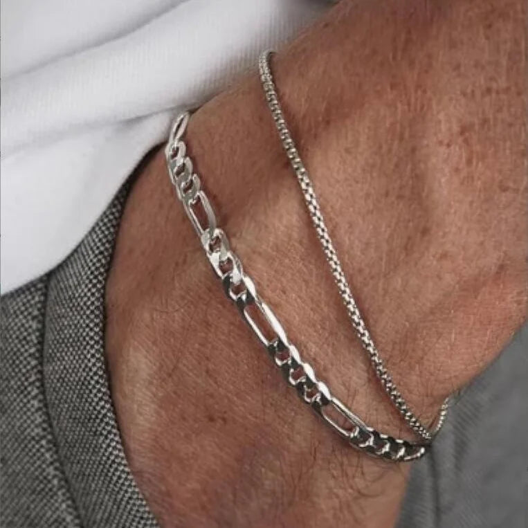 3 pçs pulseira de aço inoxidável colar anel para homens mulheres retro simples e personalizado punk hip hop conjunto jóias moda presentes