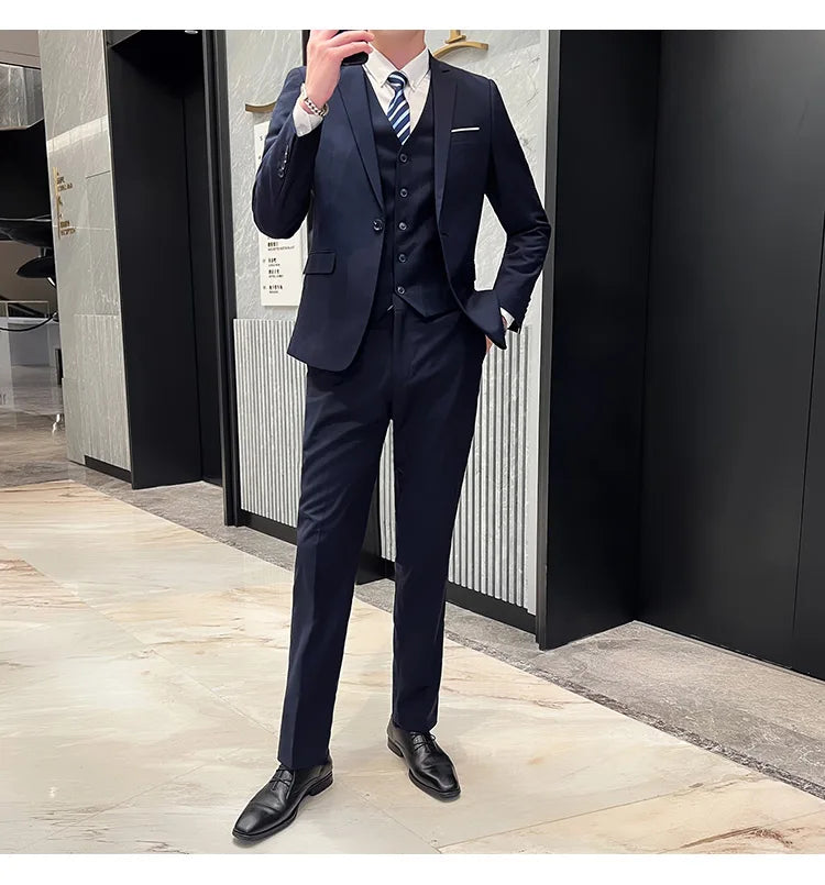 Terno casual masculino de 3 peças