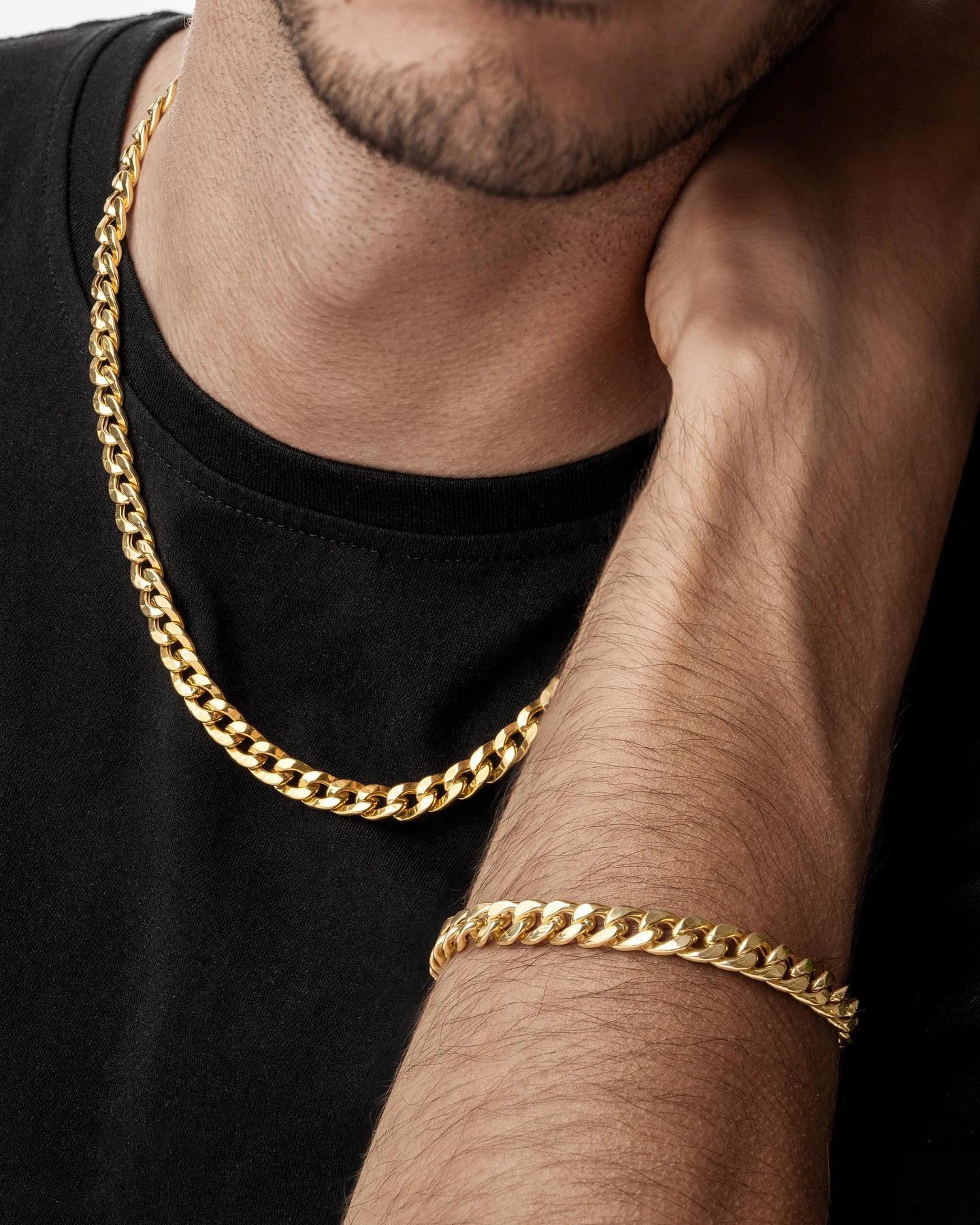 3 pçs pulseira de aço inoxidável colar anel para homens mulheres retro simples e personalizado punk hip hop conjunto jóias moda presentes