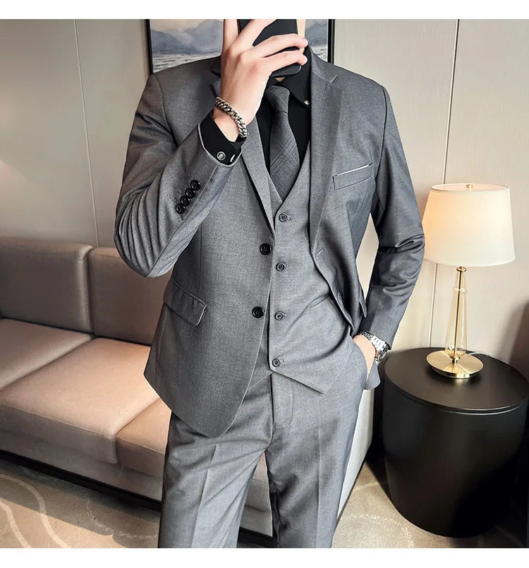 Terno casual masculino de 3 peças