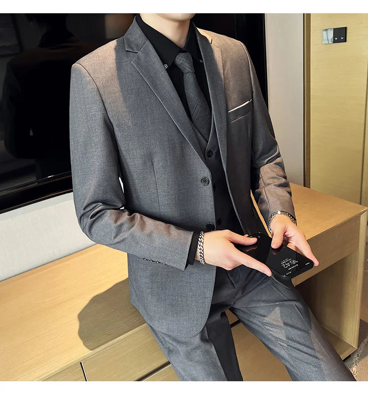 Terno casual masculino de 3 peças