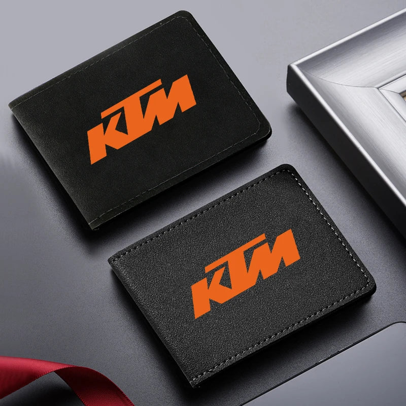 Para ktm duke adv sw rc 125 200 390 690 790 990 1050 1190 titular da capa da licença do motorista da motocicleta id cartão de crédito carteira camurça