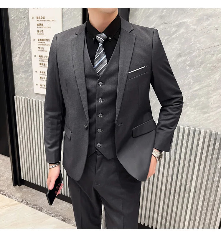 Terno casual masculino de 3 peças