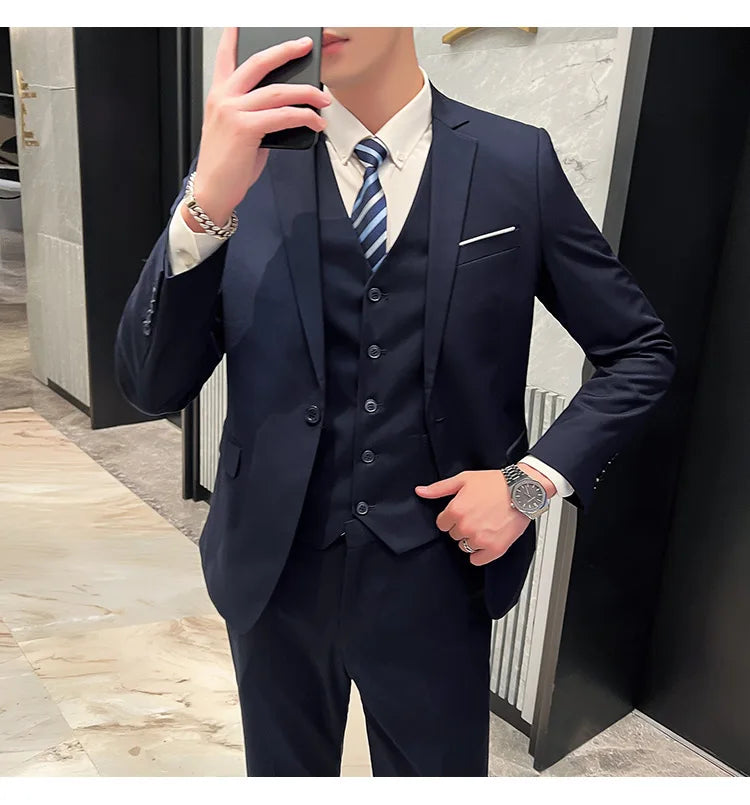Terno casual masculino de 3 peças