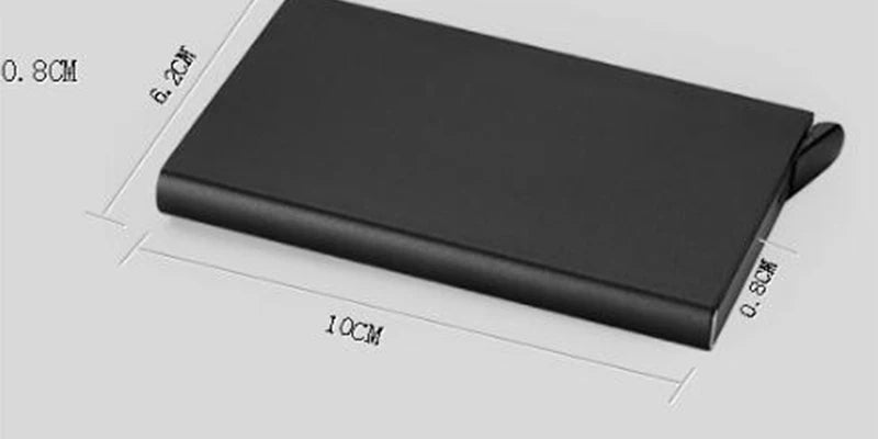 Anti-roubo id titular do cartão de crédito porte carte fino alumínio metal carteiras bolso caso banco feminino masculino caixa de cartão de crédito