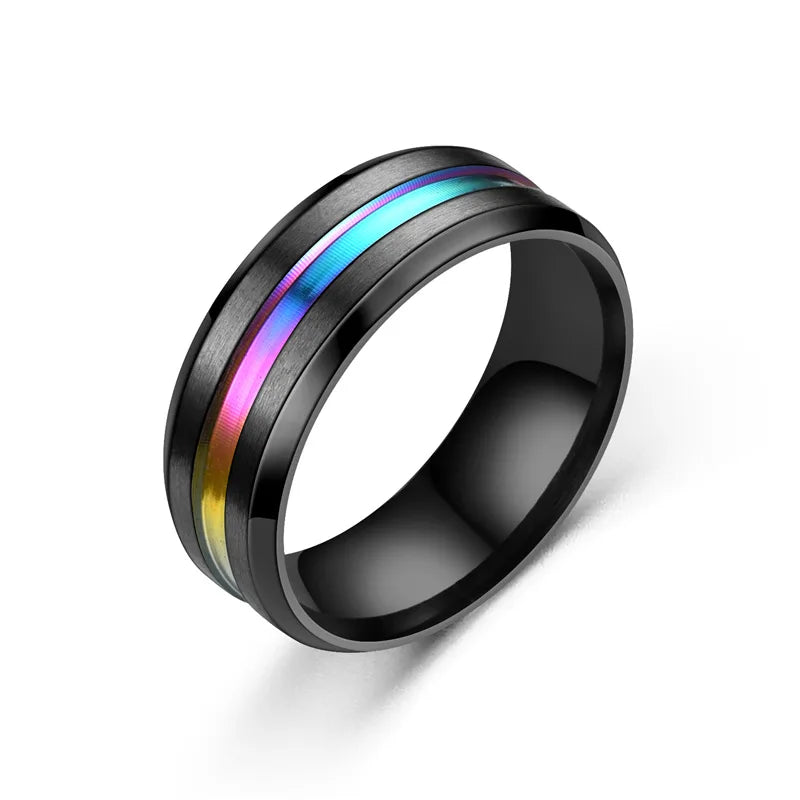 Anel de noivado de tungstênio preto para homens, banda de casamento, borda chanfrada, jóias da moda, presentes dos namorados, 8mm