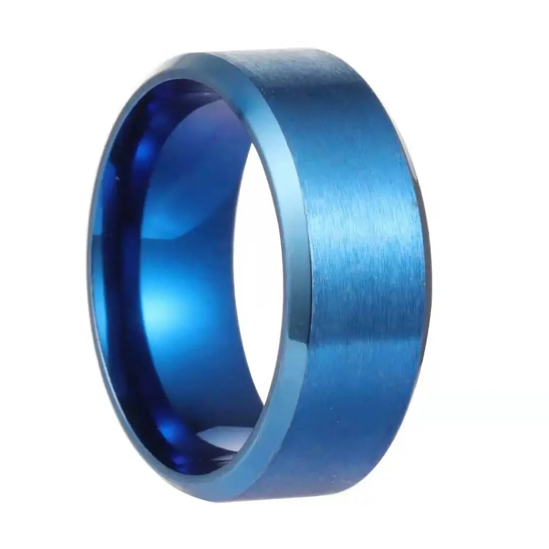 Anel de joias com pingente para homens e mulheres, anéis pretos de aço inoxidável, faixa de noivado de casamento, qualidade fosca, joias masculinas