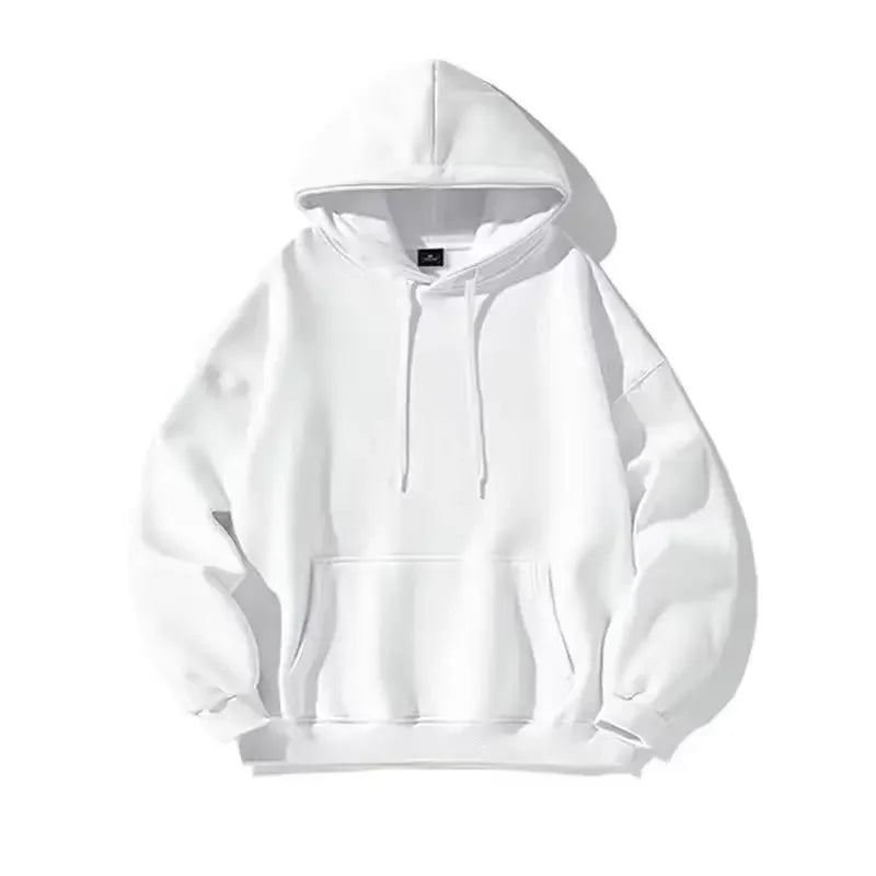 Unissex velo forrado hoodie cor pura oversized casual topo americano high end sentimento primavera outono inverno estilo de rua sweatshir