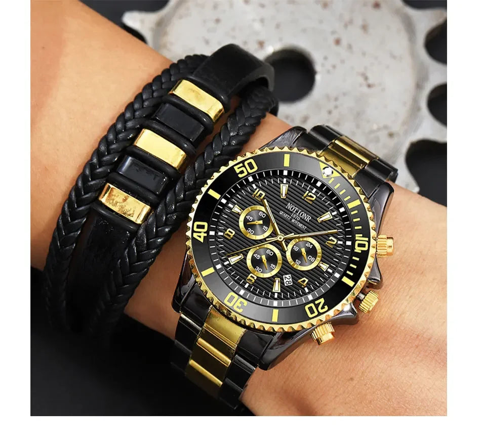 Relógio Masculino de Luxo com Quartzo e Design Luminado