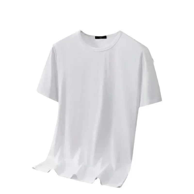 Camiseta feminina de manga curta de cor sólida branco puro preto simples verão top gola redonda meia manga roupa casual