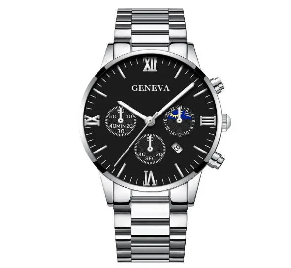 Conjunto de Relógio de Quartzo e Acessórios Masculinos