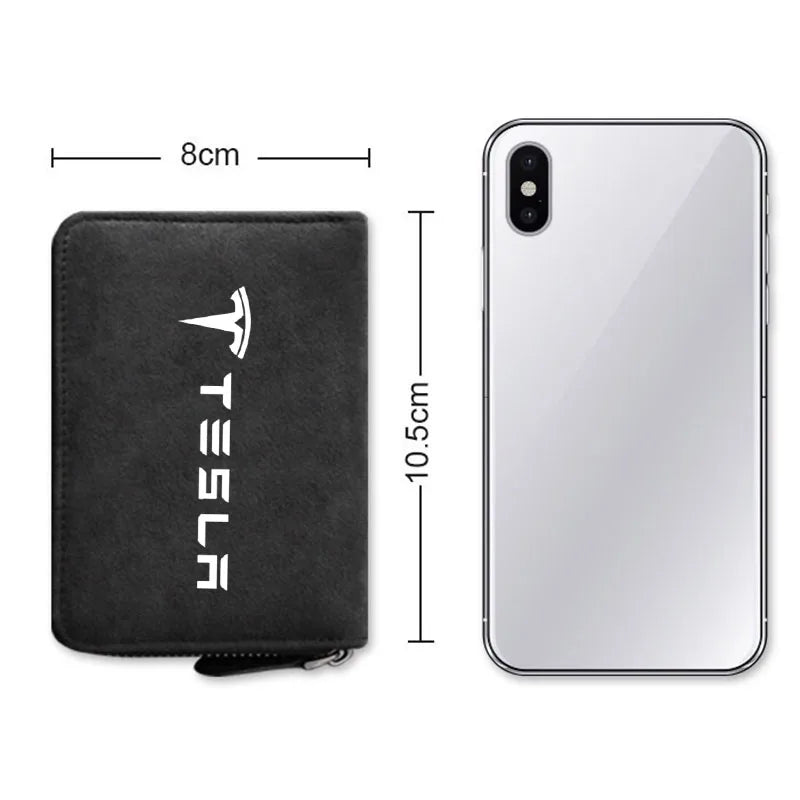 Titular do cartão de crédito carteiras masculinas de luxo fino carteiras minimalista bolsa para tesla modelo 3 modelo x modelo s modelo y acessórios do carro