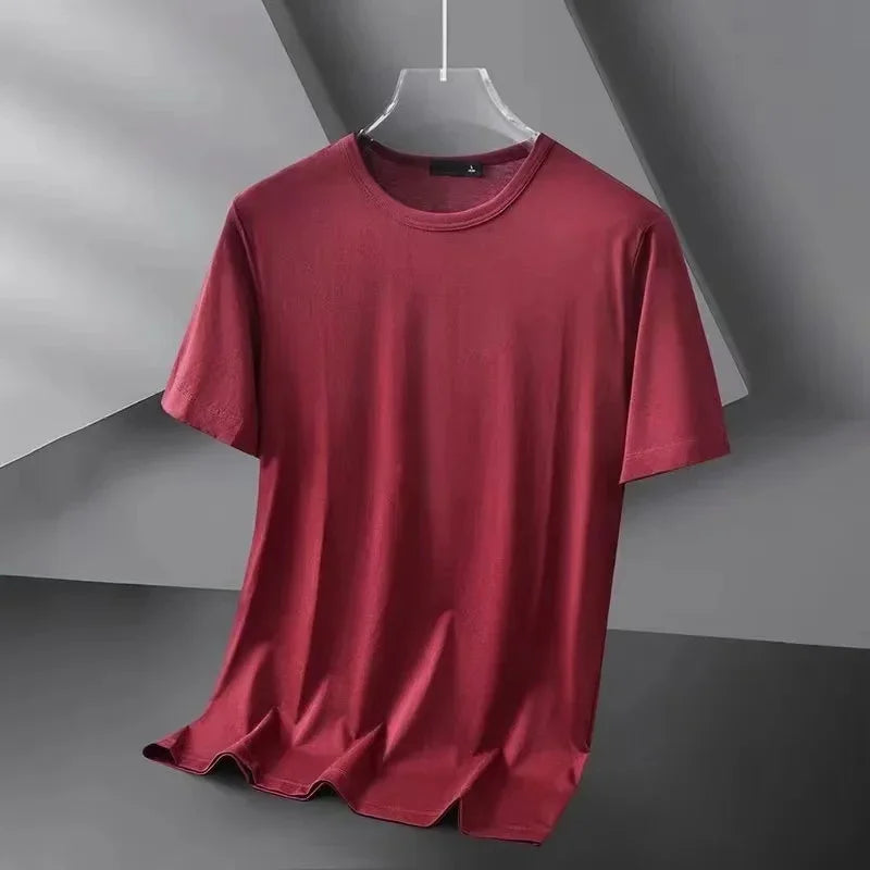 Camiseta feminina de manga curta de cor sólida branco puro preto simples verão top gola redonda meia manga roupa casual