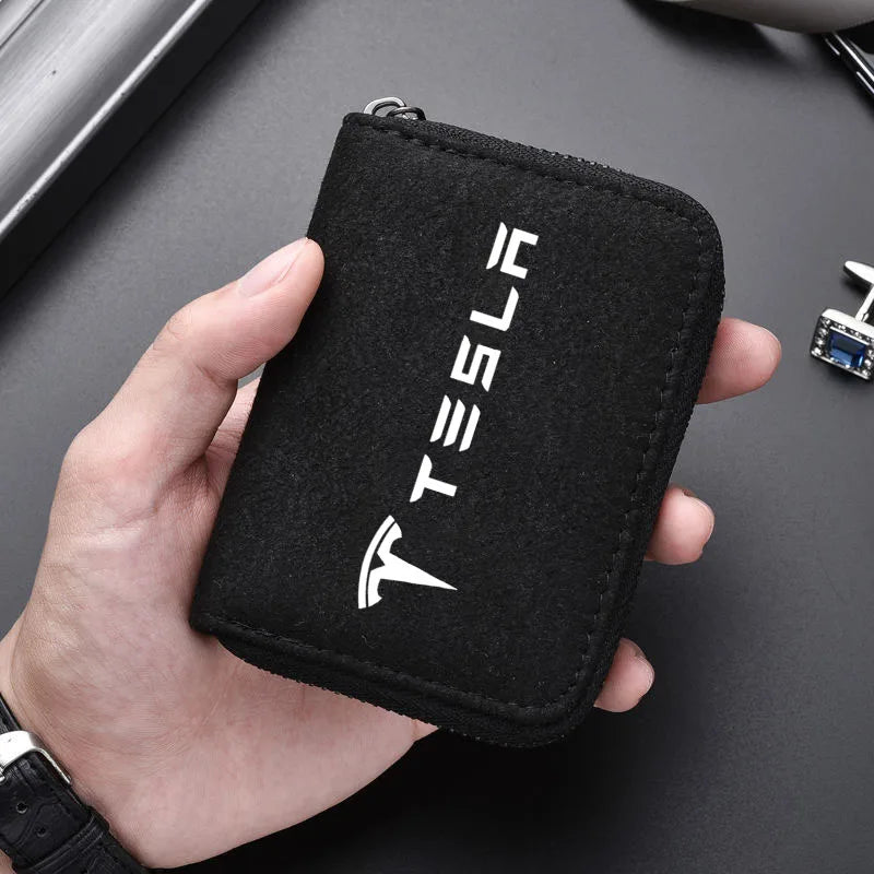 Titular do cartão de crédito carteiras masculinas de luxo fino carteiras minimalista bolsa para tesla modelo 3 modelo x modelo s modelo y acessórios do carro