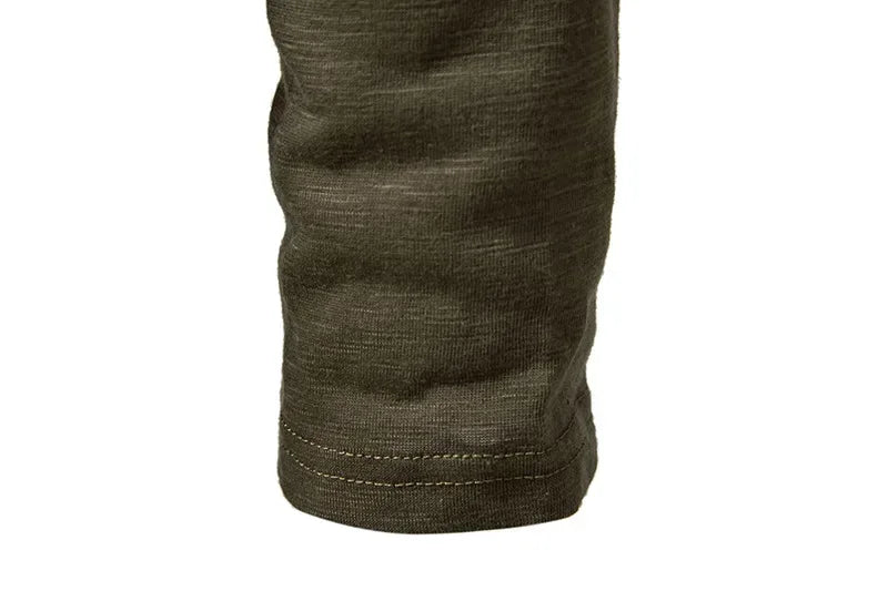 Camiseta de algodão com botão masculina, manga comprida, respirável, camiseta fina, gola Henley, monocromática, casual, moda versátil, outono, nova