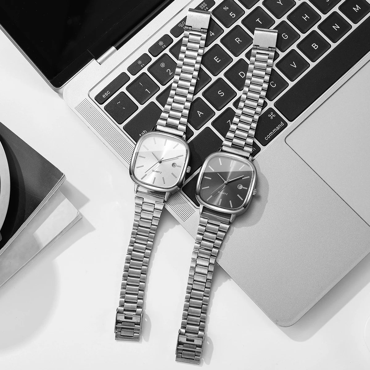 Moda praça masculina calendário relógio de quartzo analógico masculino relógios de negócios relógio presente reloj hombre (sem caixa)