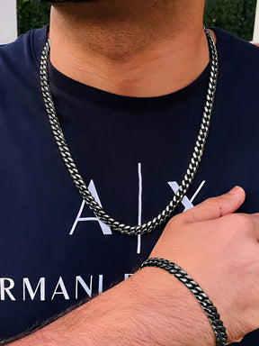 3 pçs pulseira de aço inoxidável colar anel para homens mulheres retro simples e personalizado punk hip hop conjunto jóias moda presentes