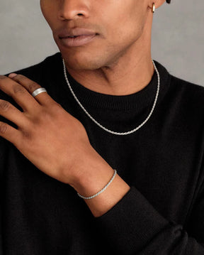 3 pçs pulseira de aço inoxidável colar anel para homens mulheres retro simples e personalizado punk hip hop conjunto jóias moda presentes